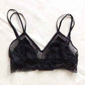 Victoria's Secret Lace & Mesh Bralette Black